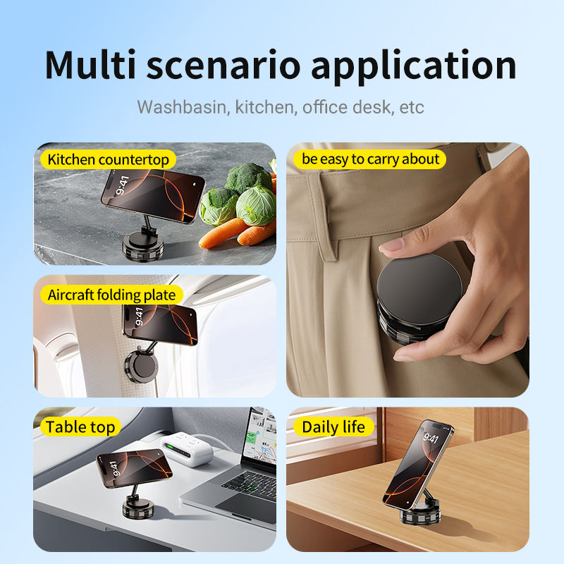 JAWASAI 360 Rotation Flexible Car Desk Phone Holder - Strong Adsorption Gravity Sensing Alloy Materi